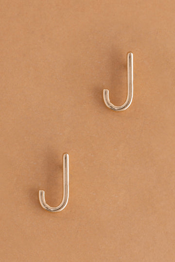 Letter J Gold Condensed Earrings - Nakamol