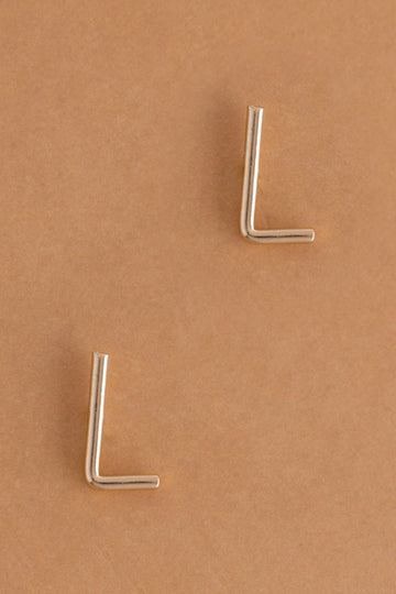 Letter L Gold Condensed Earrings - Nakamol