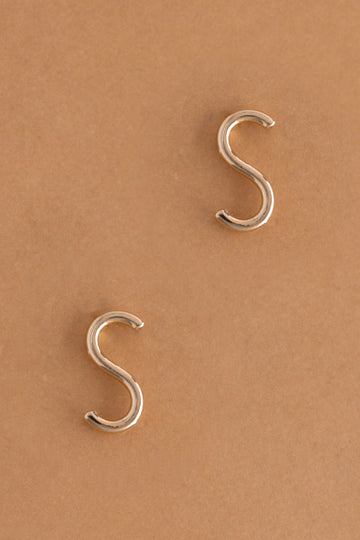 Letter S Gold Condensed Earrings - Nakamol