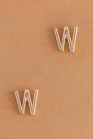 Letter W Gold Condensed Earrings - Nakamol