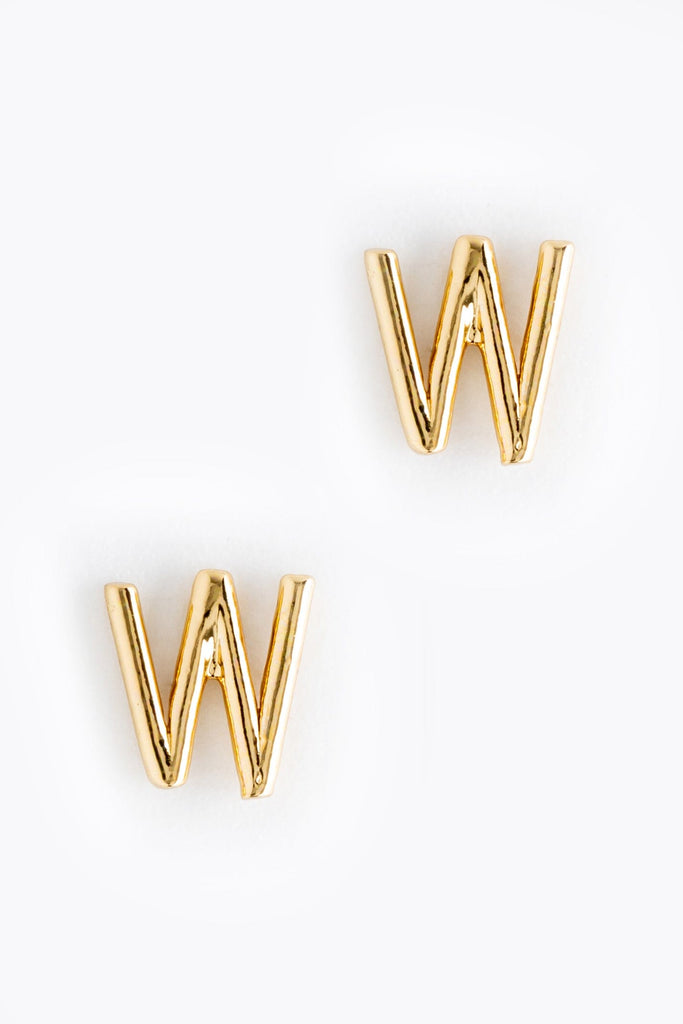 Letter W Gold Condensed Earrings - Nakamol