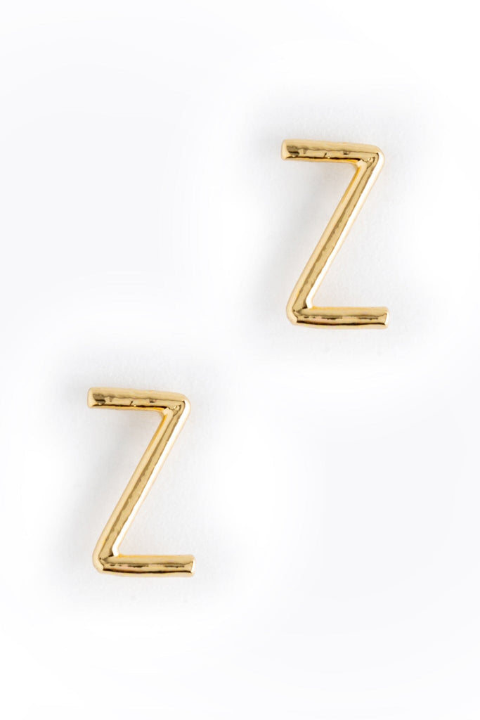Letter Z Gold Condensed Earrings - Nakamol