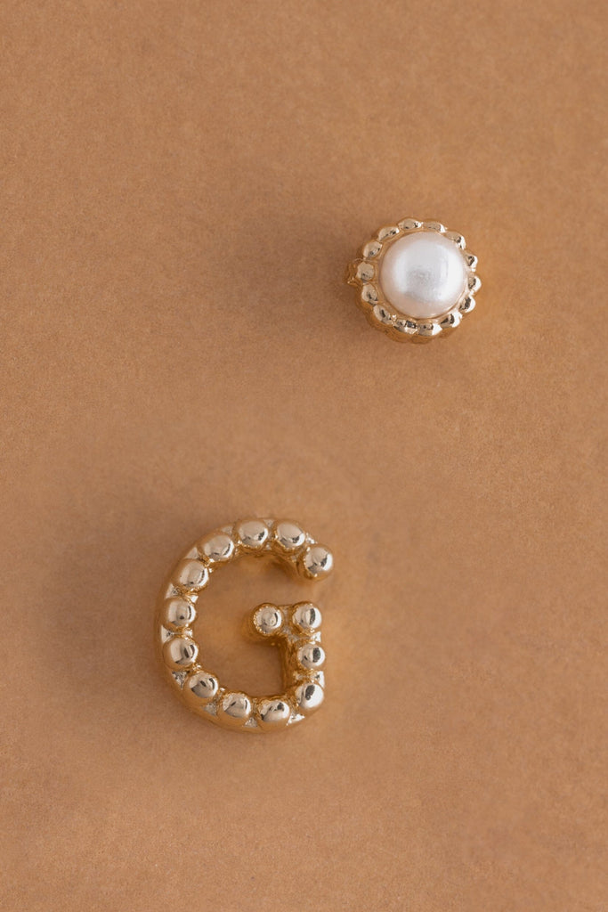 Pearl G Ball Stud Earrings - Nakamol