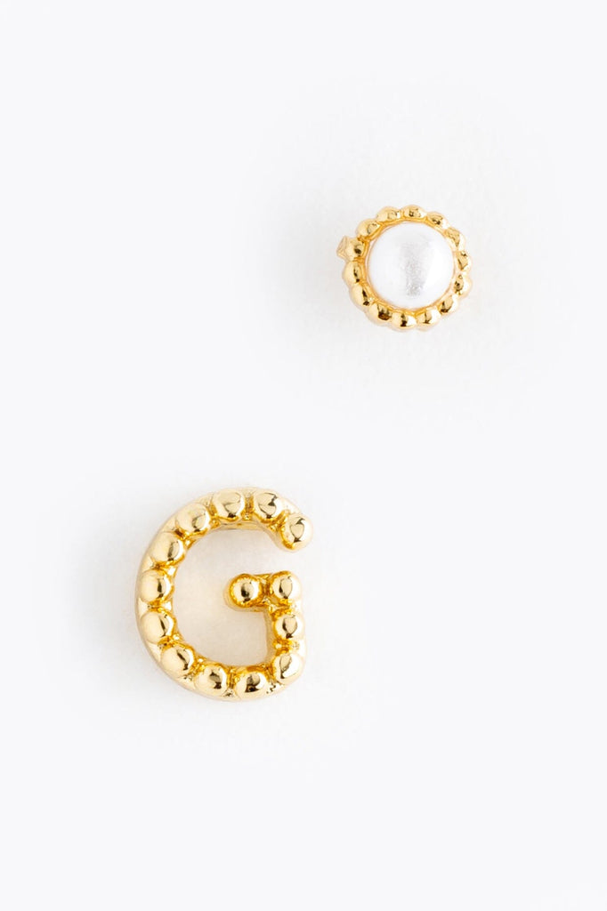 Pearl G Ball Stud Earrings - Nakamol