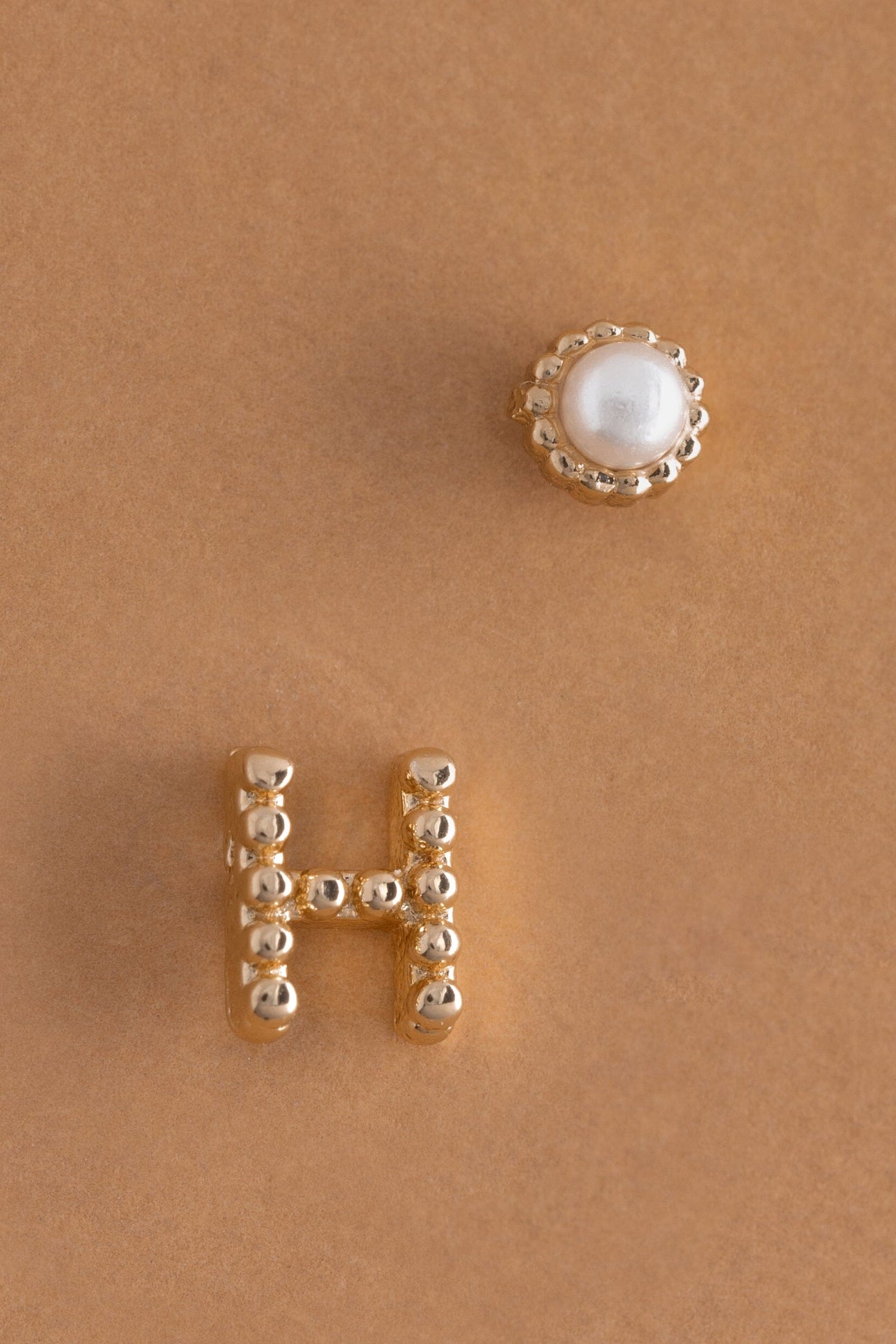 Pearl H Ball Stud Earrings - Nakamol