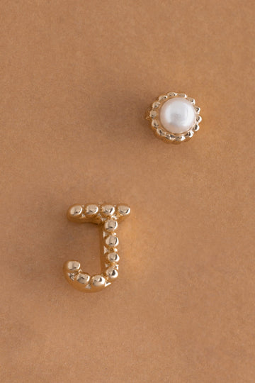 Pearl J Ball Stud Earrings - Nakamol