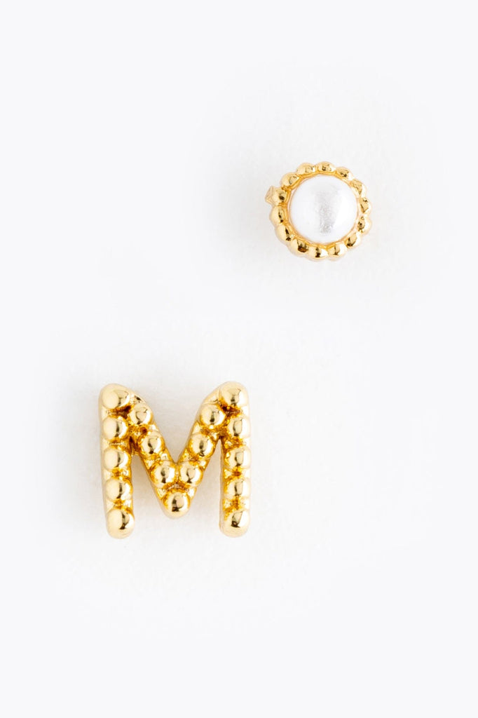 Pearl M Ball Stud Earrings - Nakamol