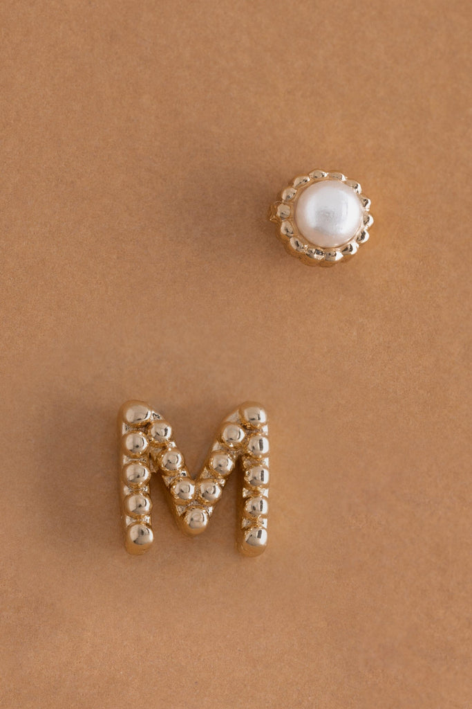 Pearl M Ball Stud Earrings - Nakamol