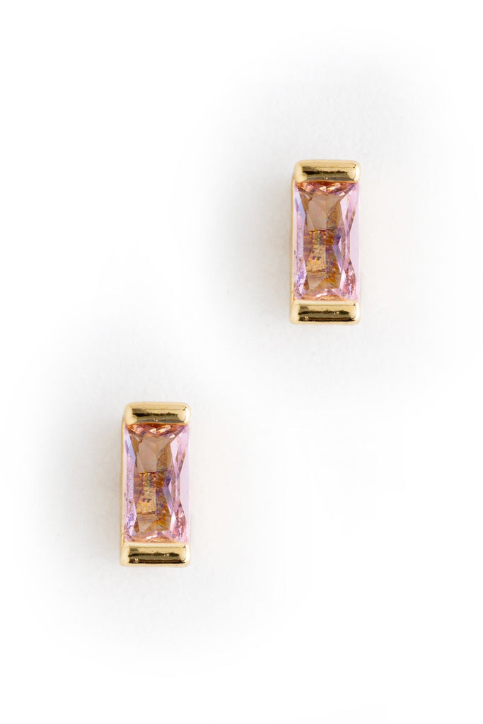 October Pink Gold Stud Earrings - Nakamol