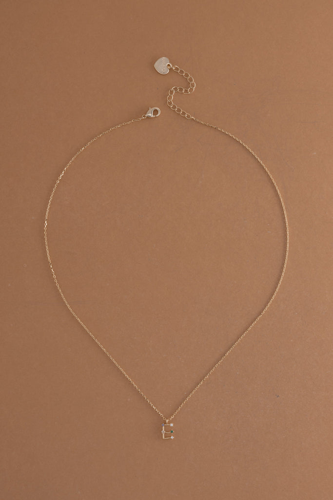 E Constellation Charm Gold Necklace - Nakamol