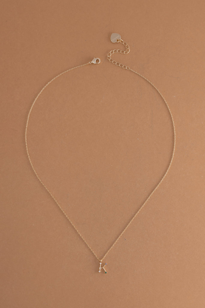 K Constellation Charm Gold Necklace - Nakamol