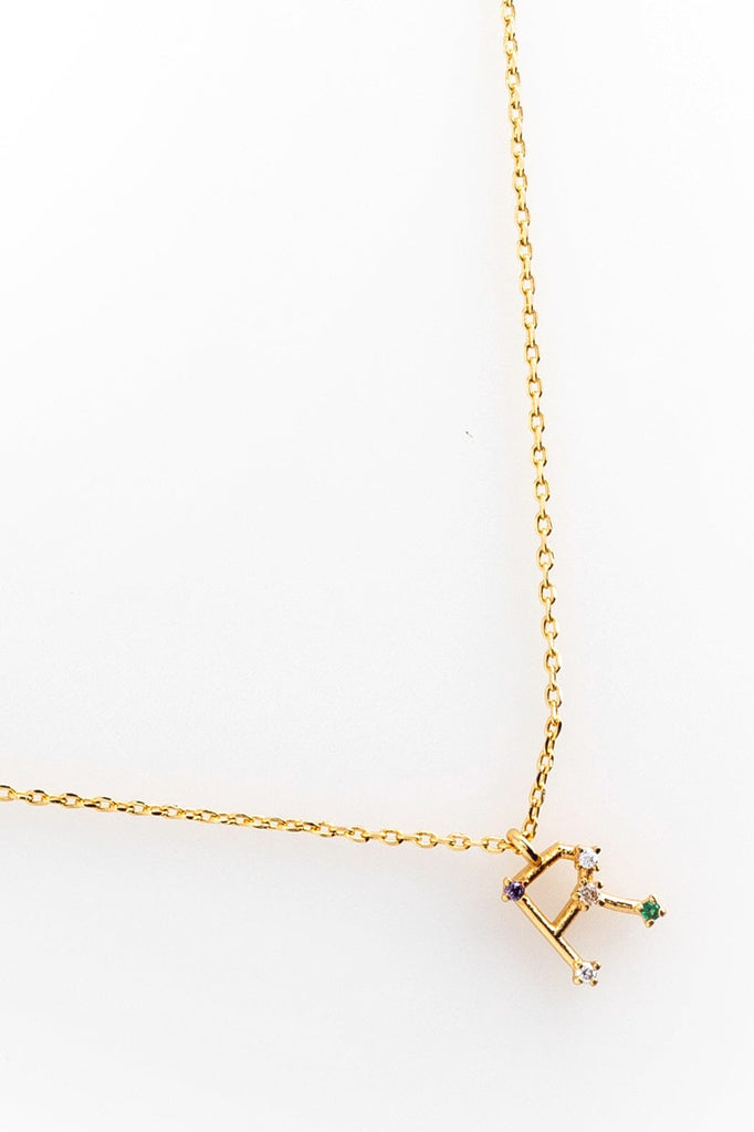 R Constellation Charm Gold Necklace - Nakamol