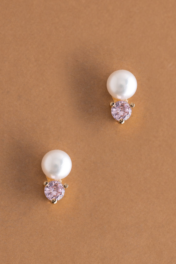 October Pearl Tournaline Stud Earrings - Nakamol