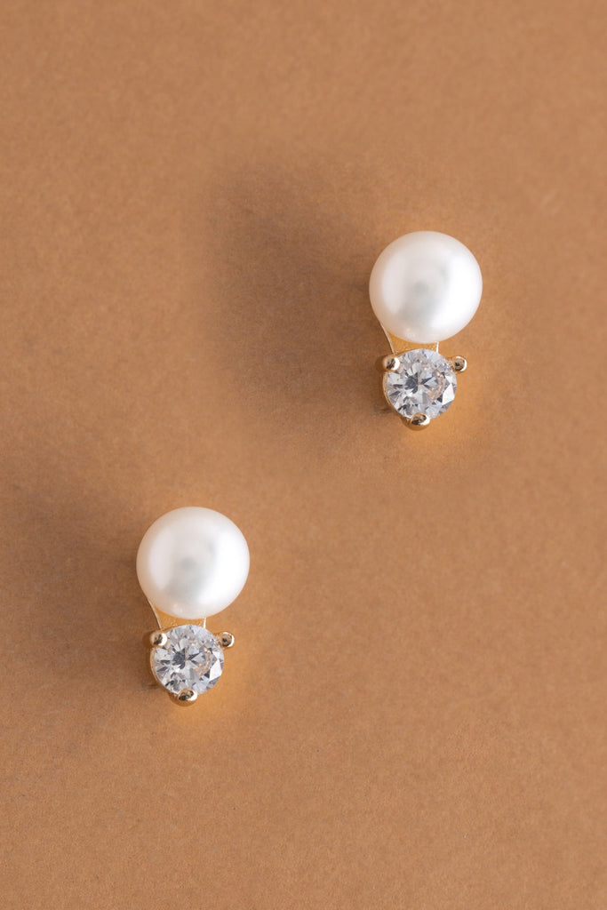 April White Pearl Stud Earrings - Nakamol