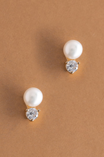April White Pearl Stud Earrings - Nakamol
