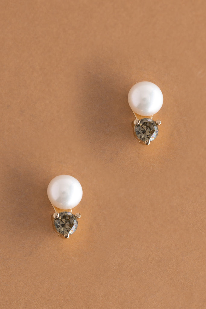 August Pearl Peridot Stud Earrings - Nakamol