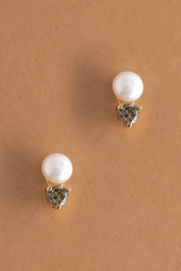 August Pearl Peridot Stud Earrings - Nakamol