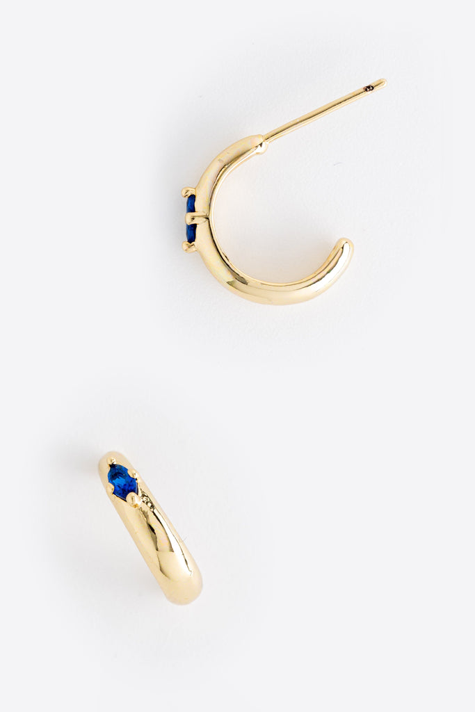 September Sapphire J-Hoop Earrings - Nakamol