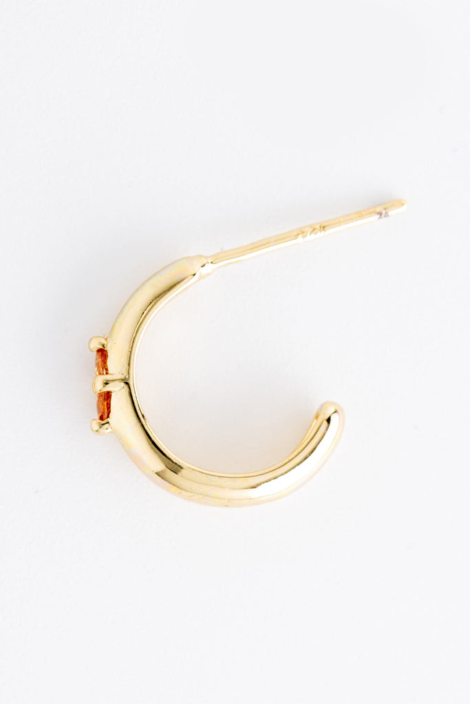 November Yellow Topaz J-Hoop Earrings - Nakamol