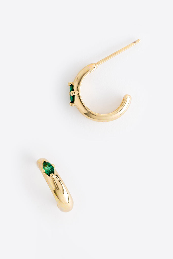 May Emerald J-Hoop Earrings - Nakamol