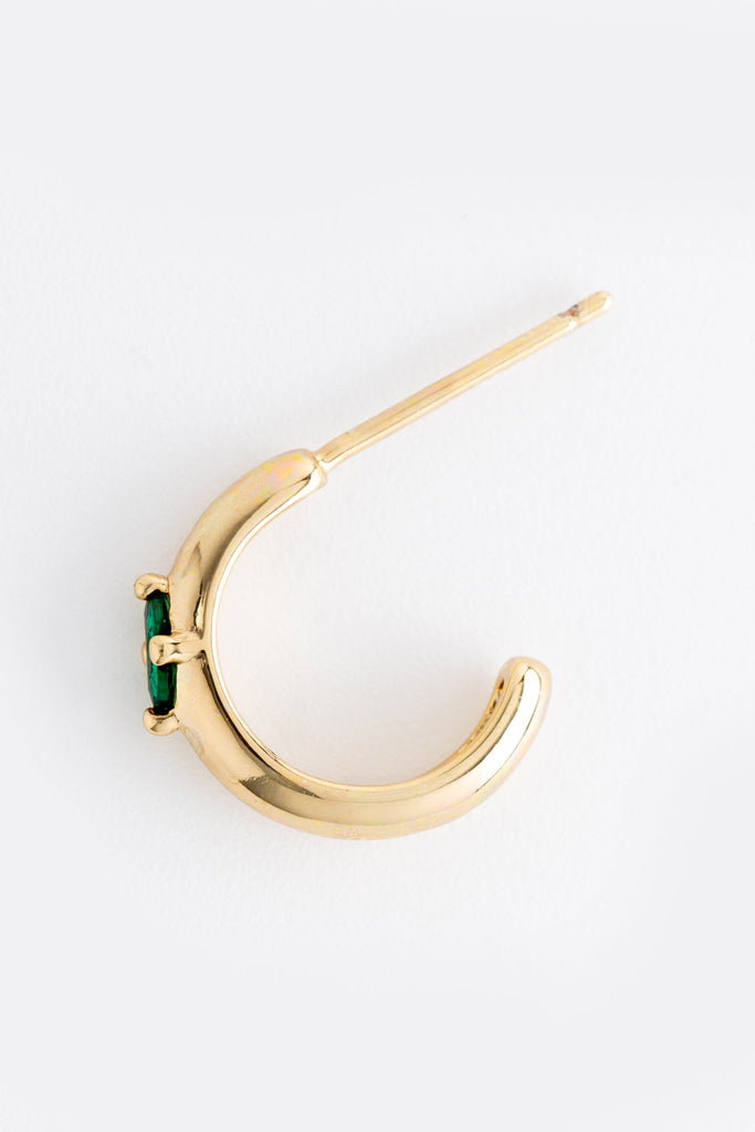 May Emerald J-Hoop Earrings - Nakamol
