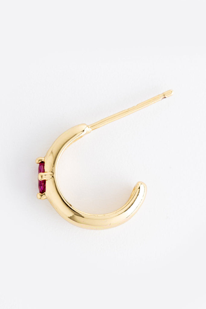 July Ruby J-Hoop Earrings - Nakamol