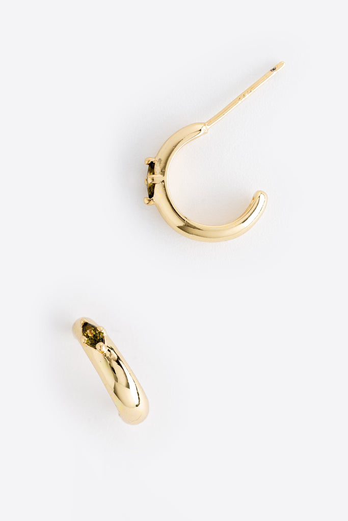 August Peridot J-Hoop Earrings - Nakamol