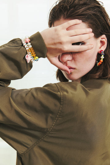 Bright Orange Chunky Hoop Earrings - Nakamol