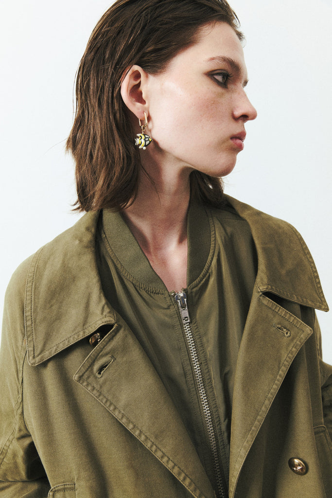 Black Gold Fish Drop Earrings - Nakamol