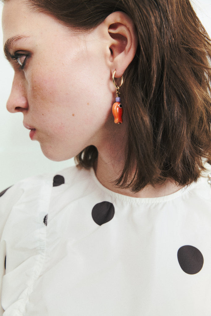 Lucky Orange Fish Drop Earrings - Nakamol