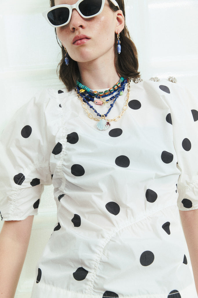 Light Blue Shell Charm Necklace - Nakamol