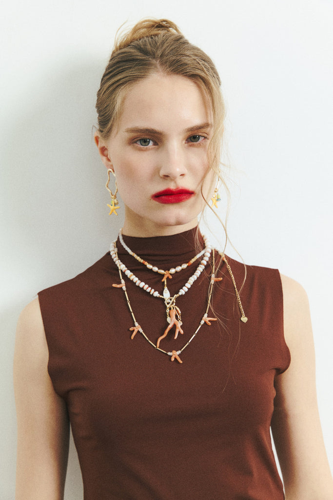 Ocean Coral Beaded Short Necklace - Nakamol