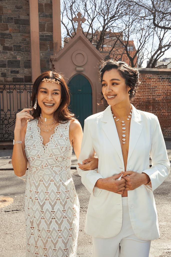 Freeform White Pearl Y Necklace - Nakamol