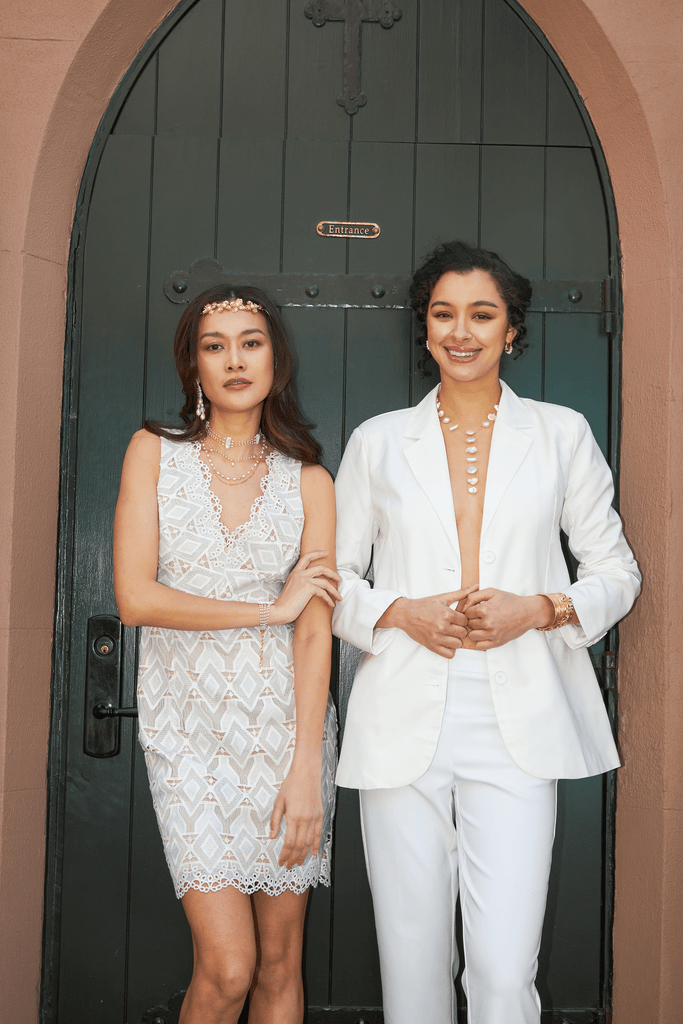 Freeform White Pearl Y Necklace - Nakamol