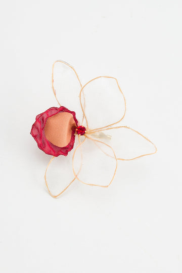 White Red Orchid Brooch - Nakamol