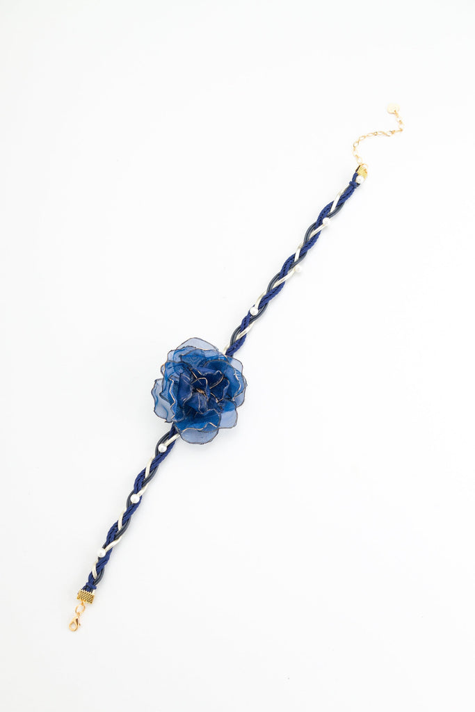 Montana Blue Floral Braided Choker - Nakamol