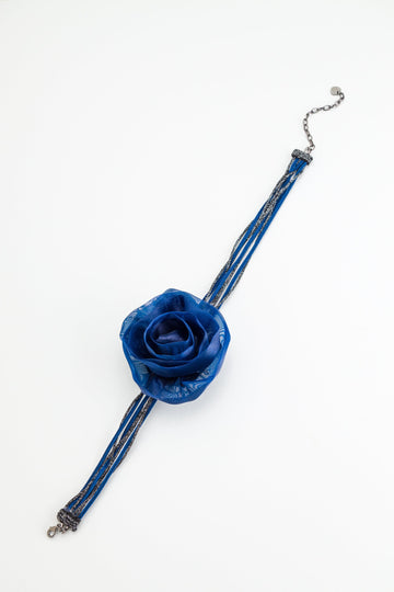 Montana Blue Rose Sparkling Cord Choker - Nakamol