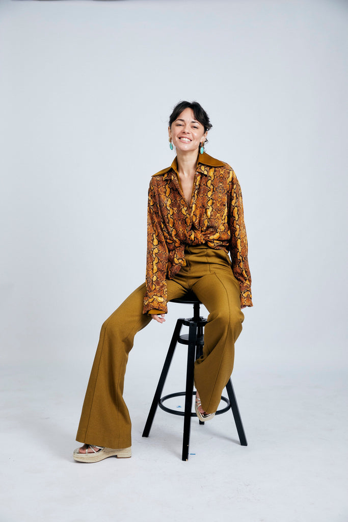 Gold Bean Turquoise Drop Earrings - Nakamol