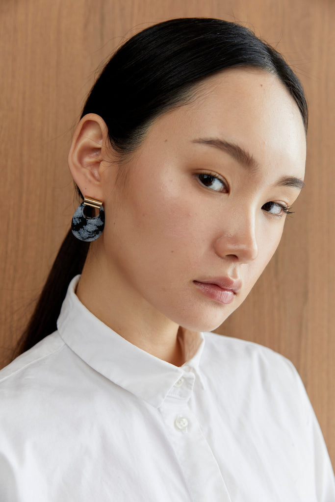 Dalmatian Agate Geometrical Earrings - Nakamol