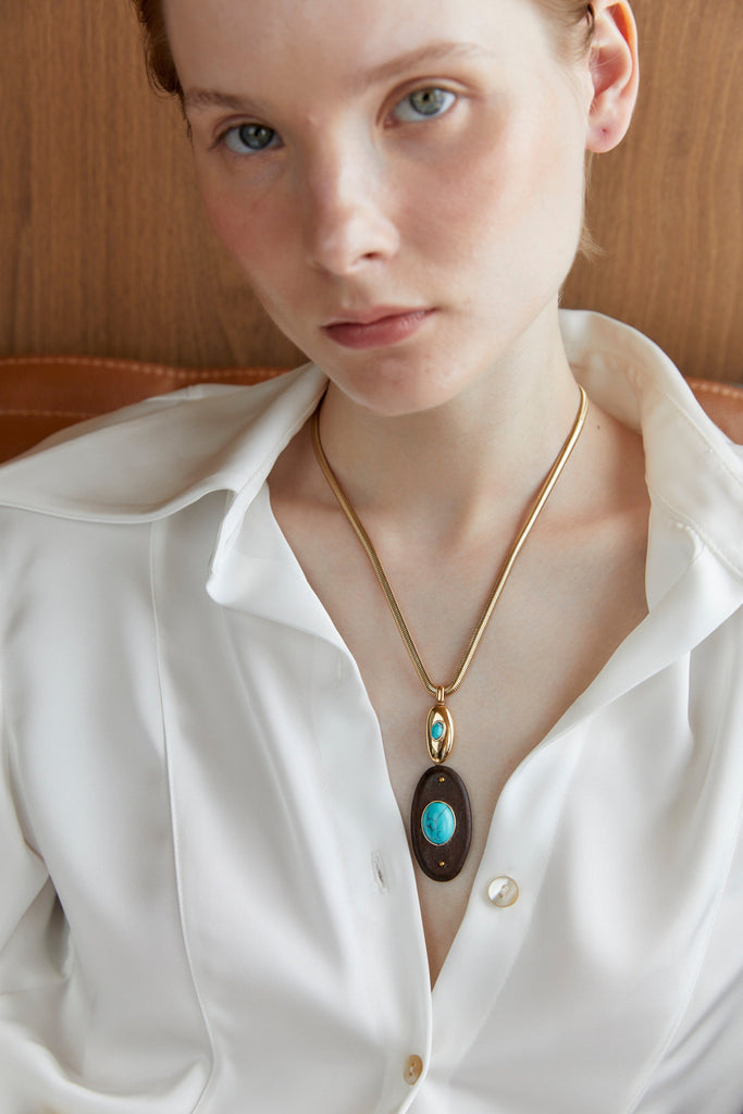 Brown Turquoise Pendant Necklace - Nakamol