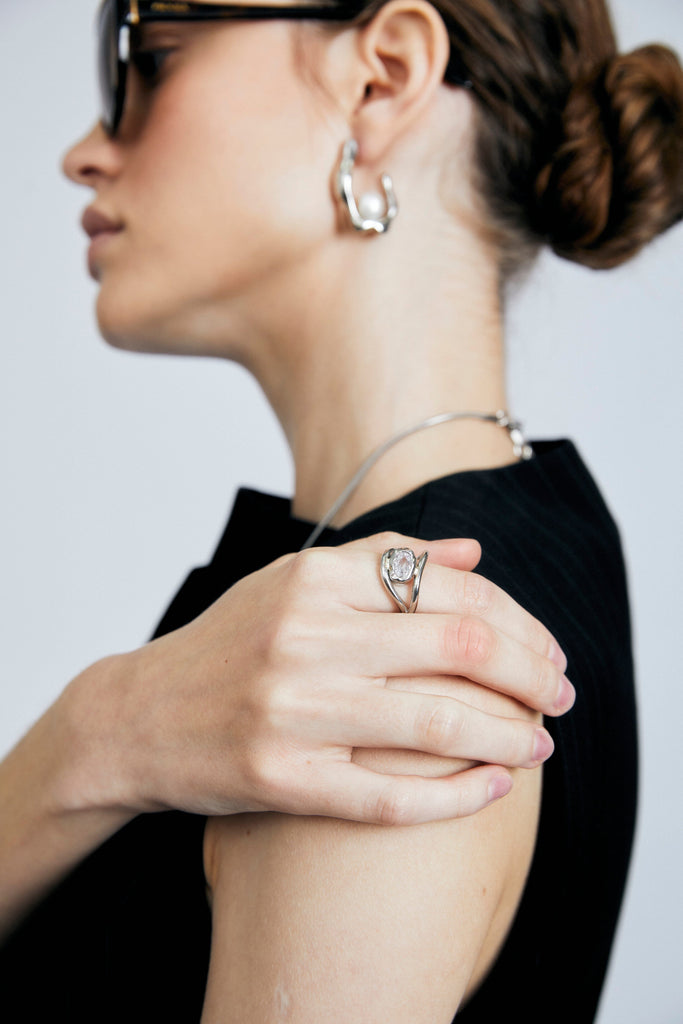 Clear Crystal Double Band Ring - Nakamol