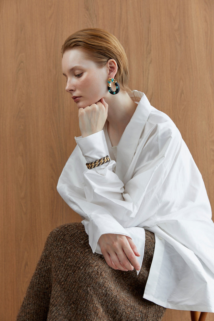 Dark Brown Gold Half Bangle - Nakamol