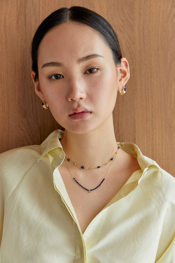 Lapis Lazuli Gold Dainty Necklace - Nakamol