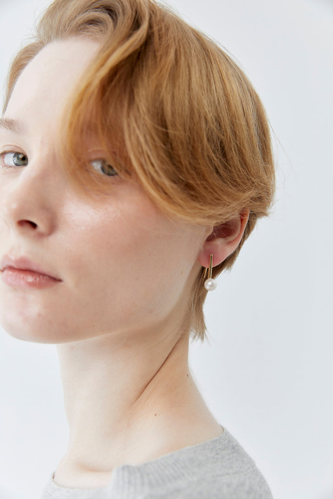 Classic Pearl Bar Hook Earrings - Nakamol