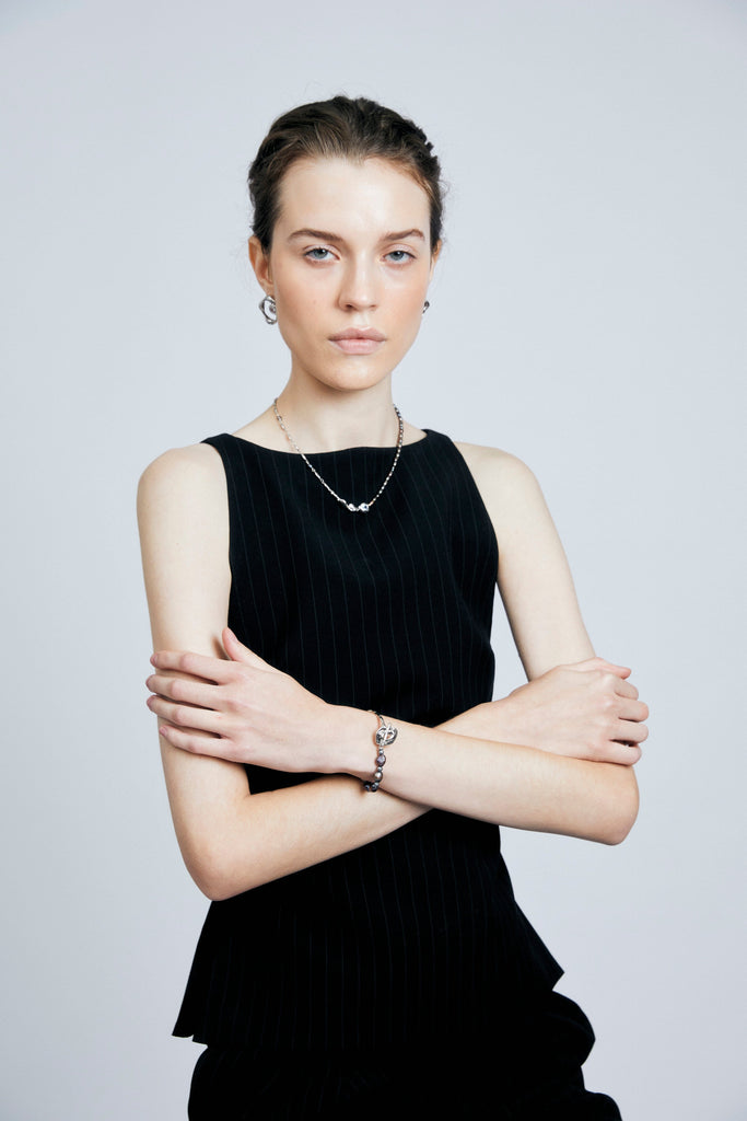 Chunky Grey Pearl Toggle Bracelet - Nakamol