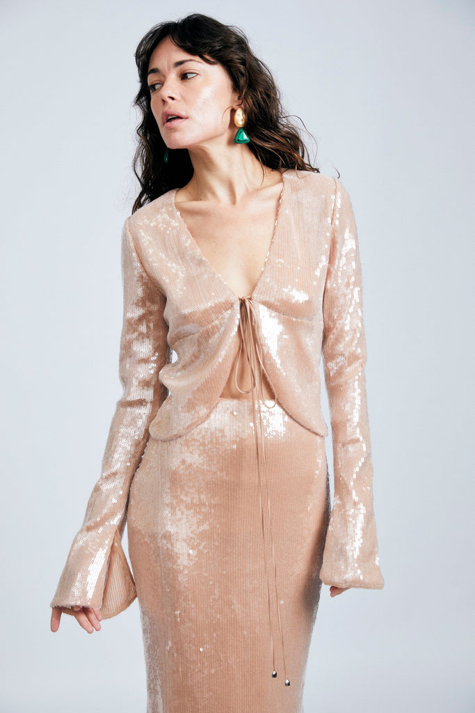 Gold Bean Triangle Malachite Earrings - Nakamol