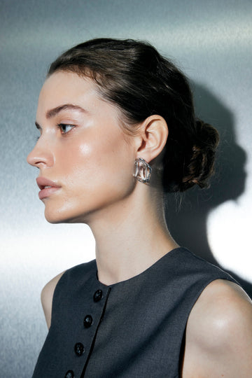 Chunky Clear Crystal Earrings - Nakamol