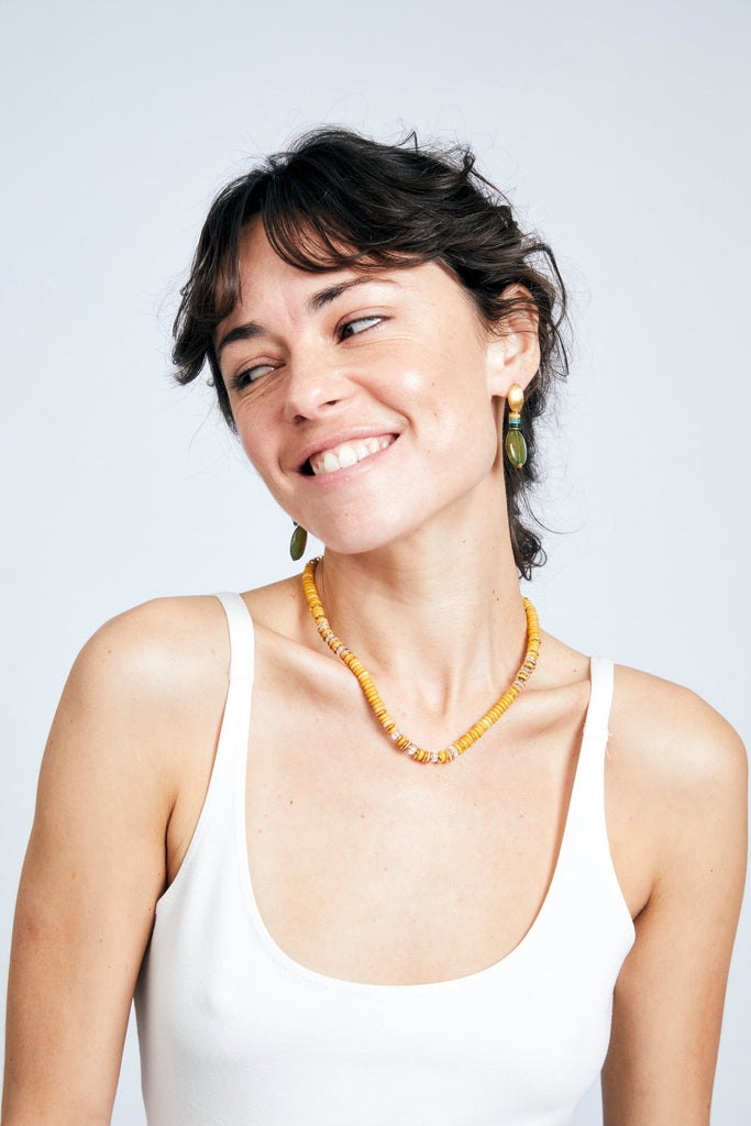 Single Strand Yellow Mix Necklace - Nakamol