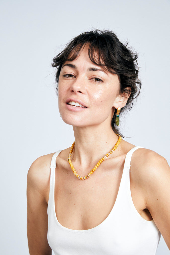 Single Strand Yellow Mix Necklace - Nakamol