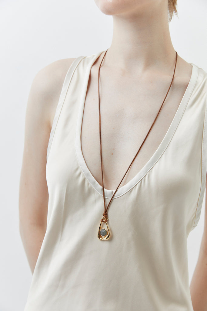 Labradorite Gold Medallion Necklace - Nakamol